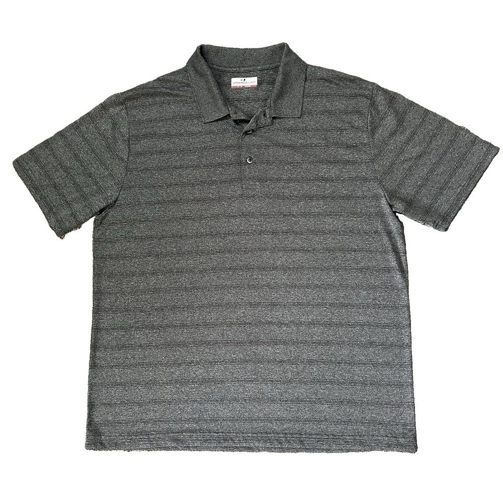 Grand Slam Performance‎ Golf Polo Shirt Men's XL Grey Heathered Moisture Wicking